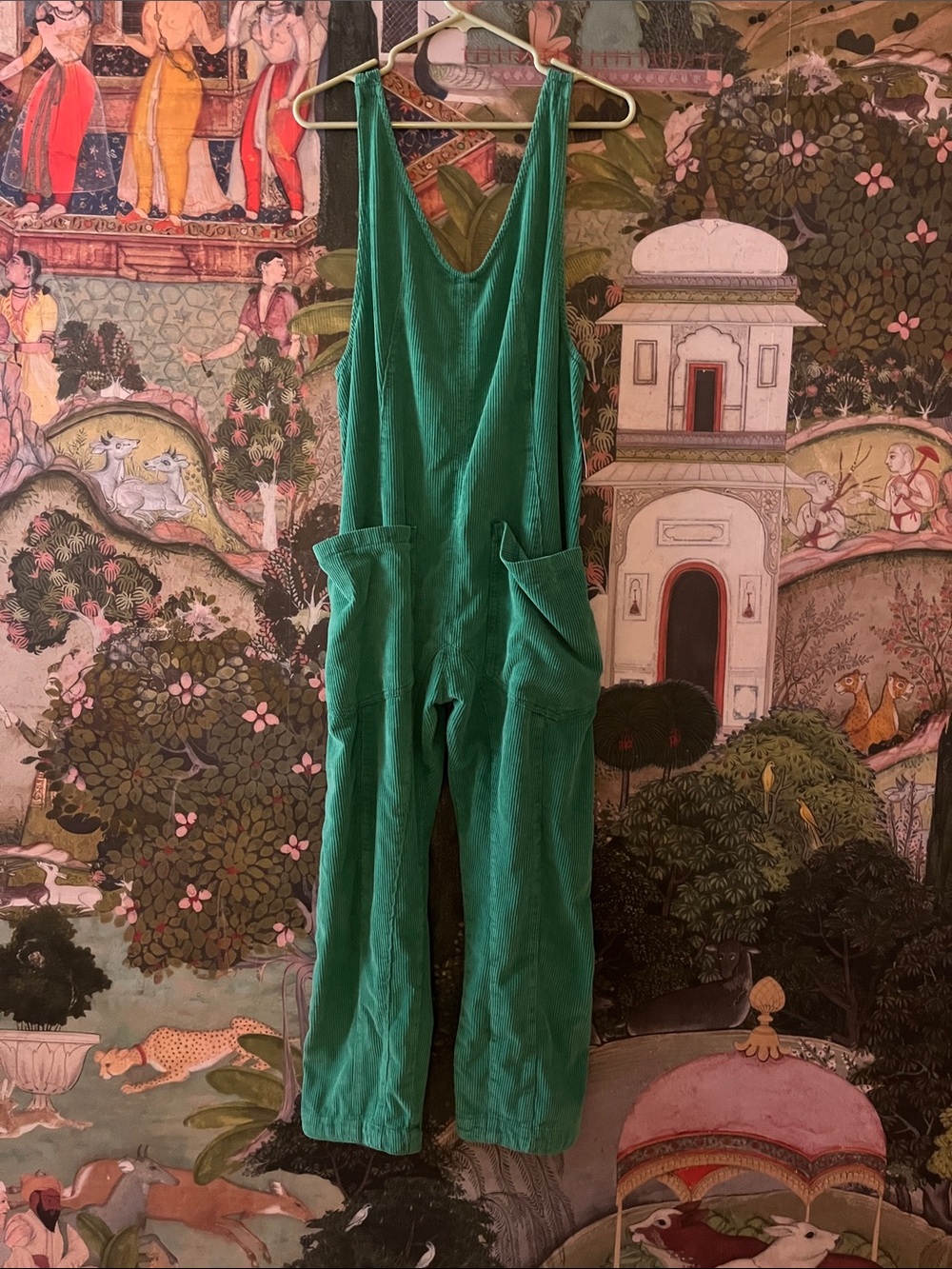 We the free green corduroy overalls